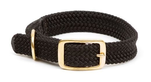 Mendota Double Braid Collar - Brass - Black / 1" X 18"