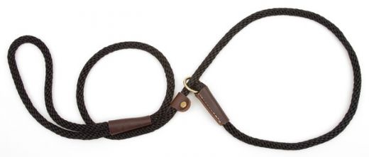Mendota Slip Leash - Small 3/8 Inch - Black / 4 Feet