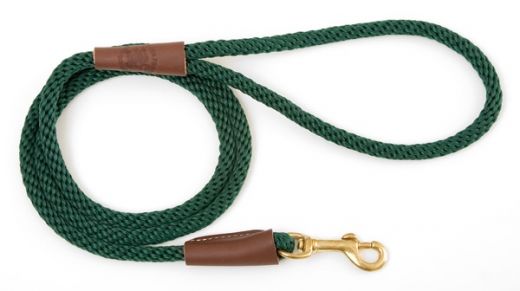 Mendota Snap Leash - Small 3/8 Inch - Hunter Green / 4 Feet