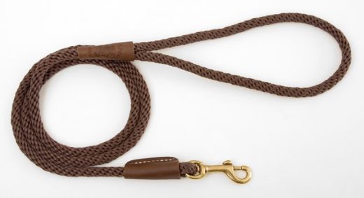 Mendota Snap Leash - Small 3/8 Inch - Brown / 4 Feet