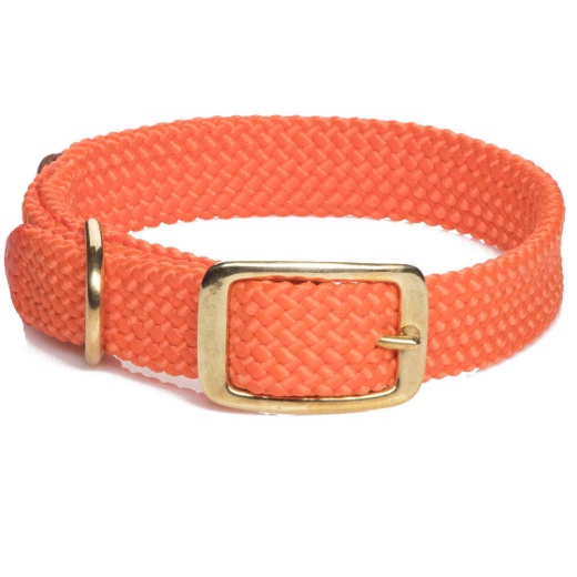 Mendota Double Braid Collar - Brass - Blue / 9/16" X 12"