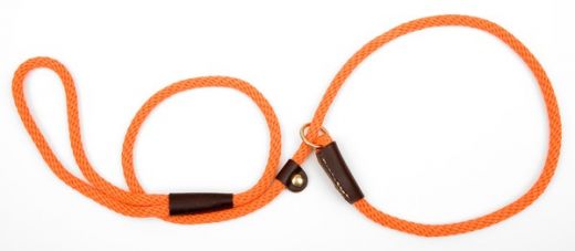 Mendota Slip Leash - Small 3/8 Inch - Orange / 4 Feet