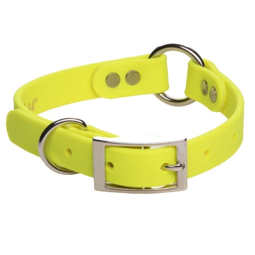 Durasoft Imitation Leather Collar - Center Ring - Brown / Wide / 16 Inch