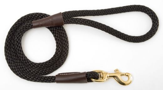 Mendota Snap Leash - Large 1/2 Inch - Black / 4 Feet
