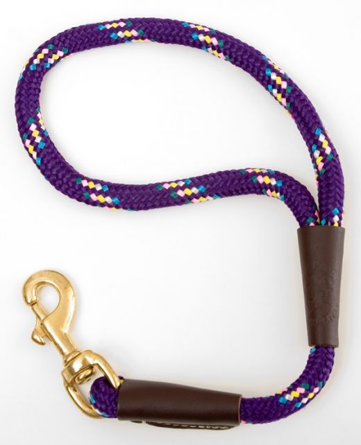 Mendota Traffic Leash - Large 1/2 Inch - Purple Confetti