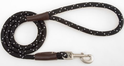 Mendota Snap Leash - Large 1/2 Inch - Night Viz Black / 4 Feet