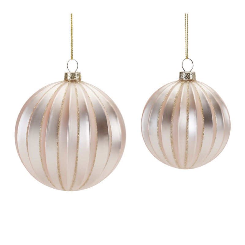 Glass Ball Ornament Set of 6, 3-inch and 4-inch