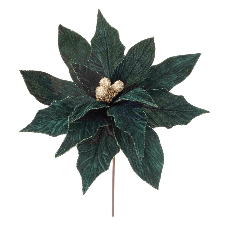 Poinsettia Stem (Set of 2) 28”H Polyester