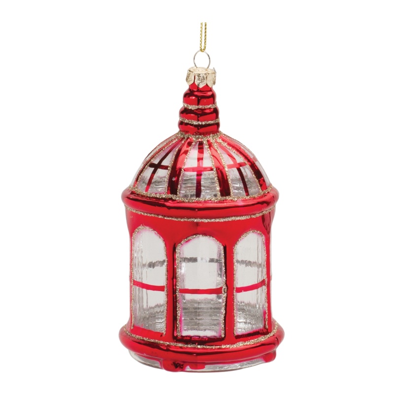 Lantern Ornament Set of 6, 5.5"H Glass