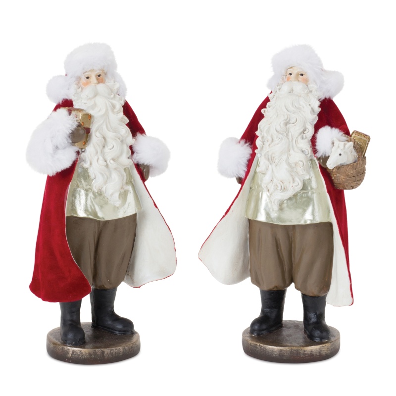 Santa (Set of 2) 9”H Resin