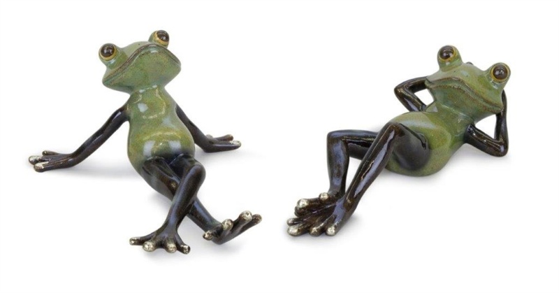 Frog Set of 2 Resin Decor