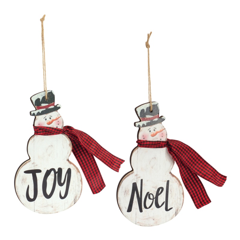 Joy And Noel Snowman Ornament Set of 6
