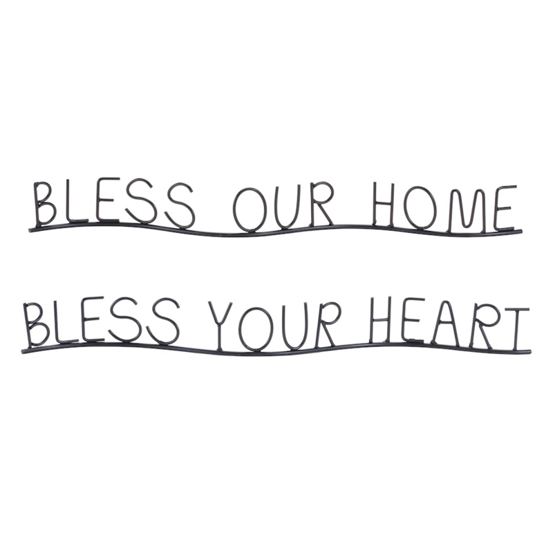 Bless Home And Heart Set of 4 Metal Decor