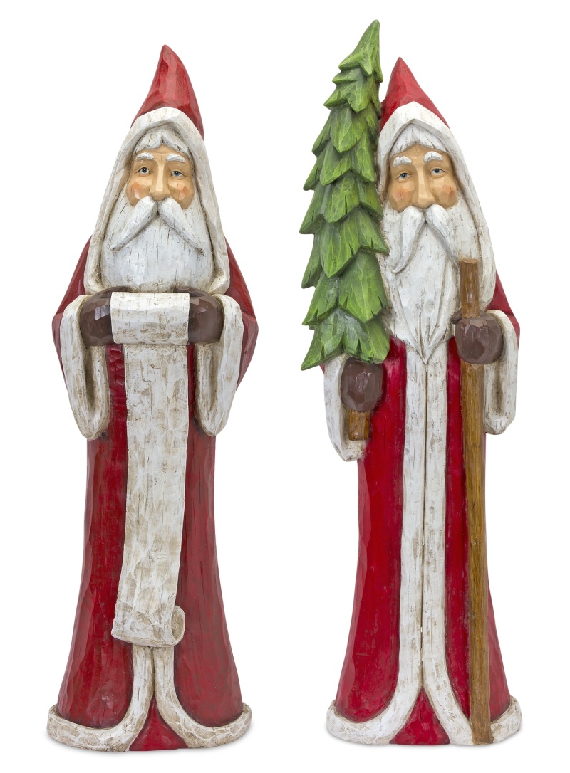 Santa (Set of 2) 37.5”H Resin