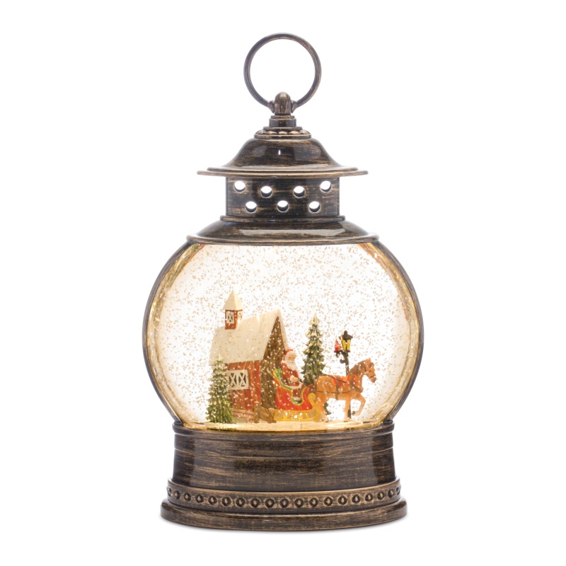 Snow Globe Covered Bridge and Sleigh