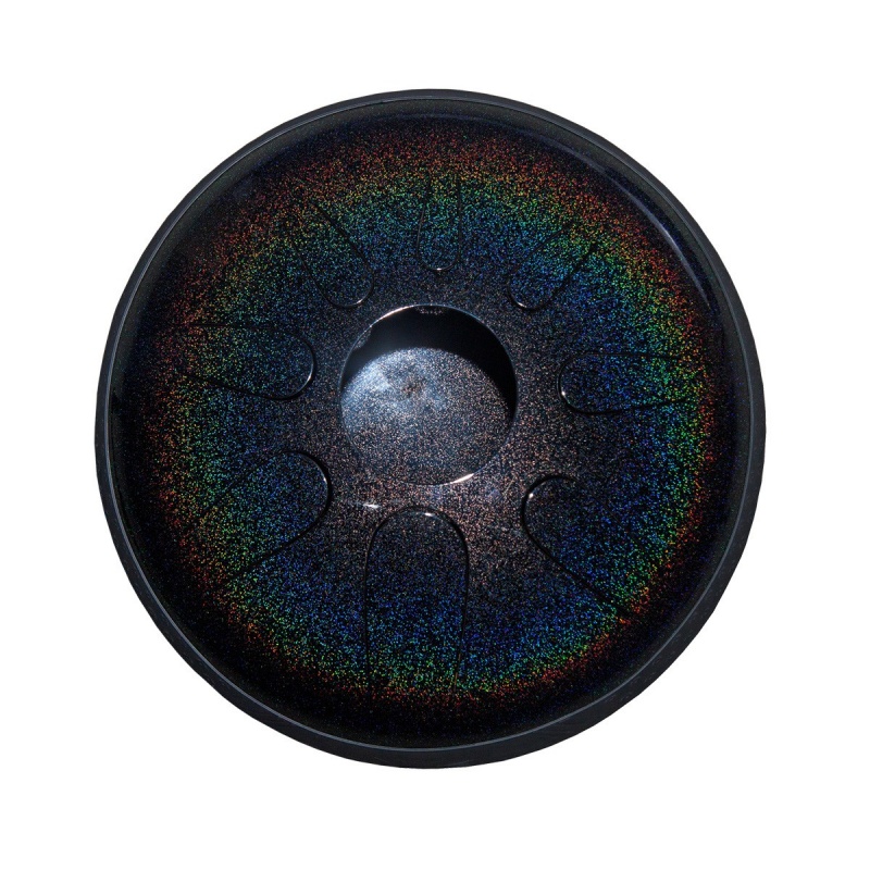 Idiopan Domina 12-Inch Tunable Steel Tongue Drum With Pickup - Onyx Rainbow