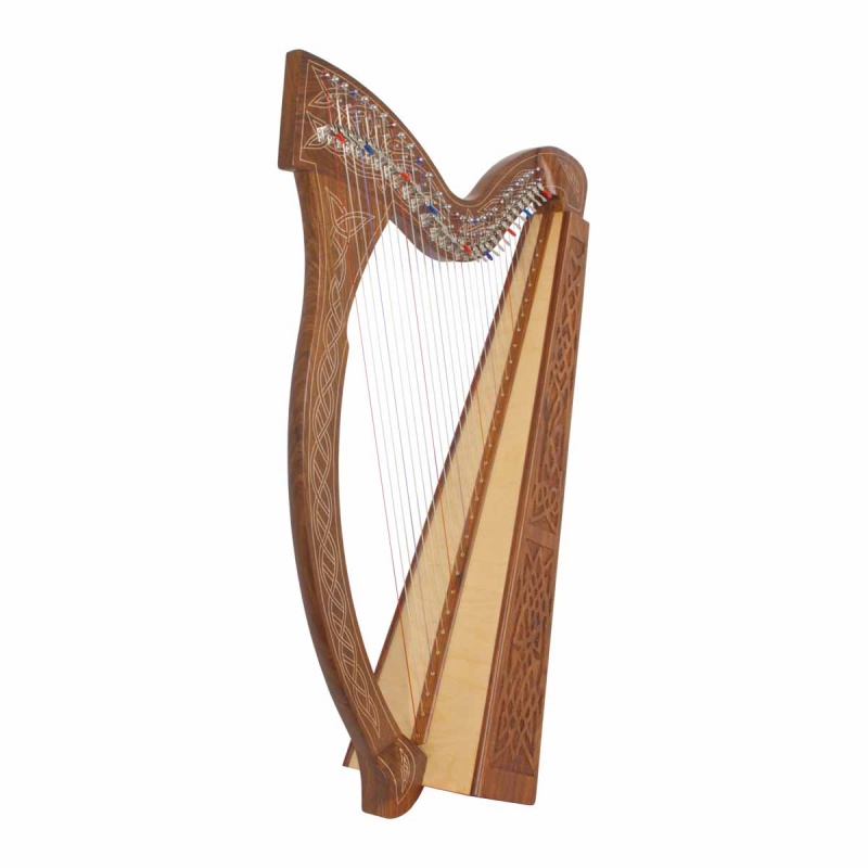 Roosebeck Minstrel Harp 29-String Chelby Levers Sheesham Knotwork