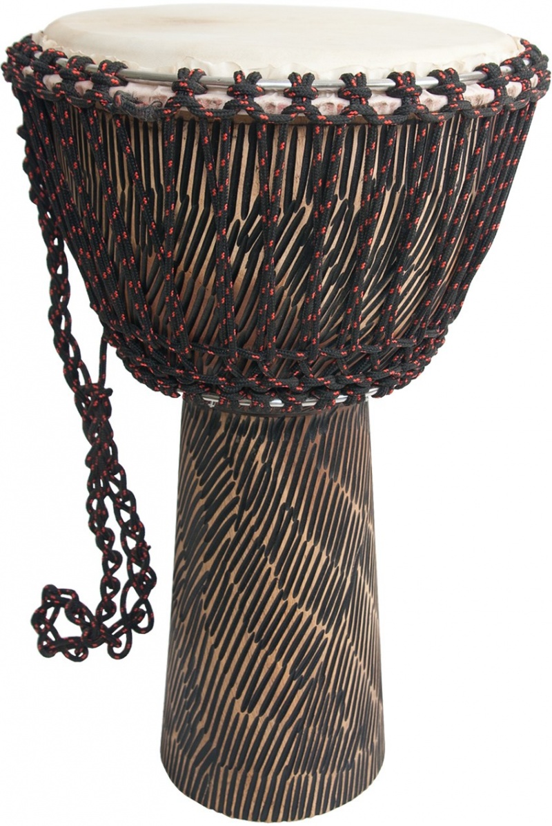 Mid-East Rope Tuned Sheesham Djembe With Goatskin Head 12-By-22-Inch - Hewn Finish