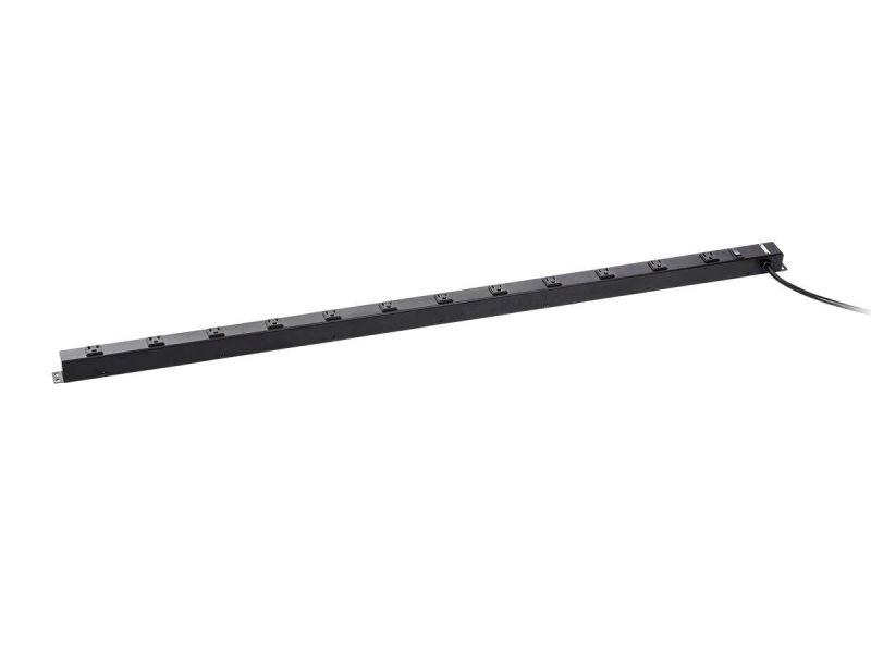 12 Outlet 4Ft Metal Power Strip With 6Ft Cord, Black