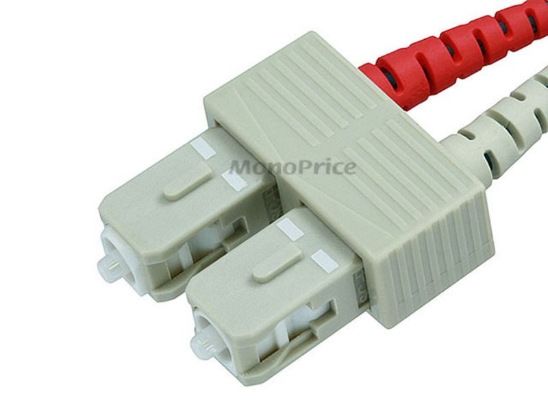 Monoprice Om3 Fiber Optic Cable - Lc/Sc, Ul, 50/125 Type, Multi-Mode, 10Gb, Aqua, 1M, Corning