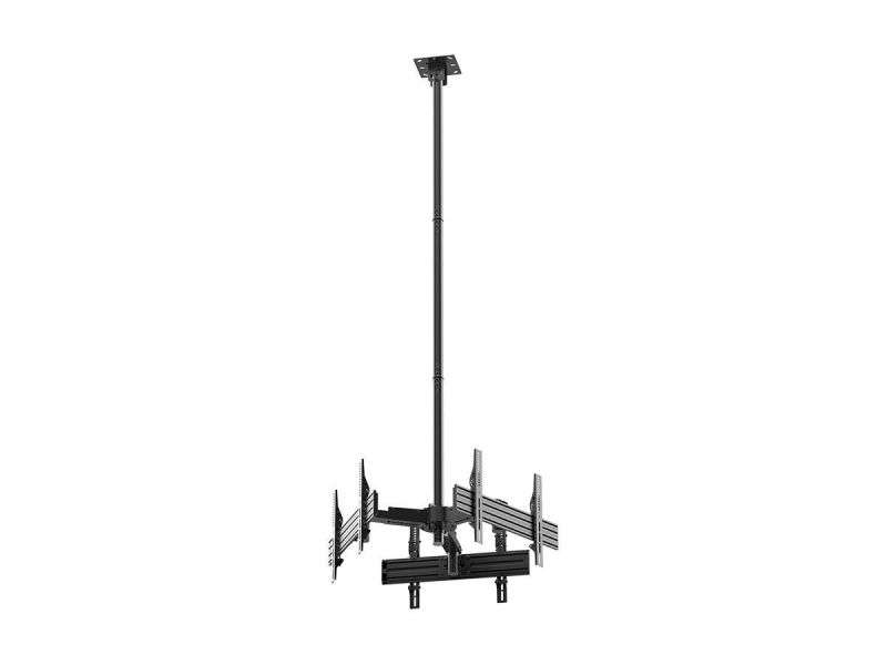 Monoprice Commercial Series Adjustable Triple Sided Ceiling Tv Mount Bracket, For Led Displays 32In To 65In, Max Weight 66Lbs Per Screen