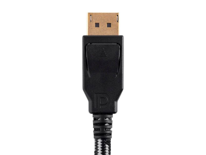 Monoprice Braided Displayport 1.4 Cable, 1.5Ft, Gray