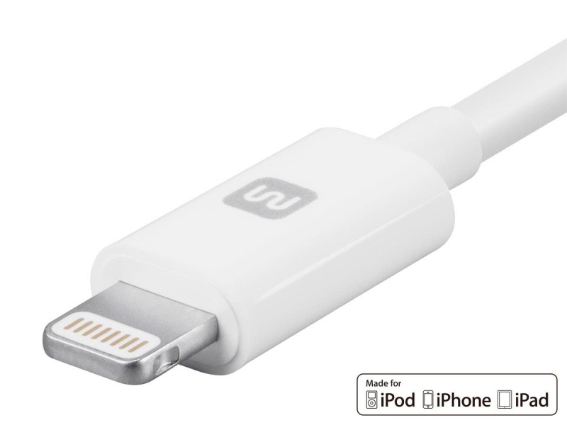 Monoprice Select Series Apple Mfi Certified Lightning To Usb Charge And Sync Cable, 6Ft White