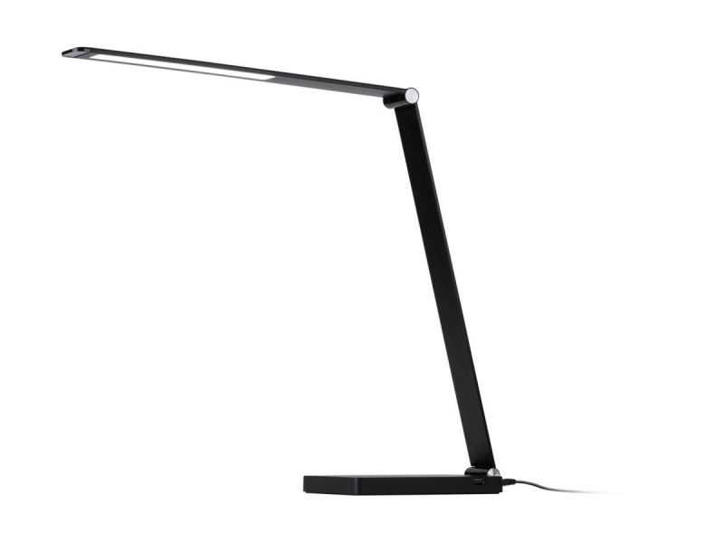 Workstream Wfh Multimode Low Profile Adjustable Led Desk Lamp With Usb Charging, Black