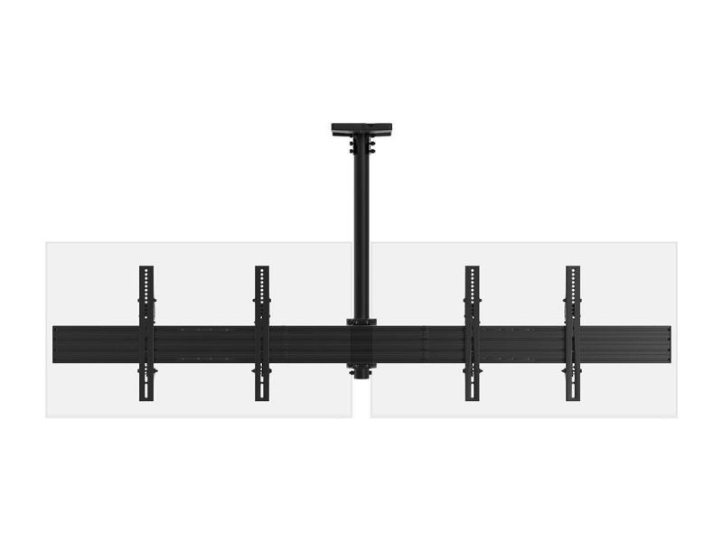 Monoprice Commercial Series 2X1 Panel Menu Board Adjustable Tilt Ceiling Tv Mount For Displays Between 32In And 65In, Max Weight 66 Lbs. Ea., Vesa Patterns Up To 600X400