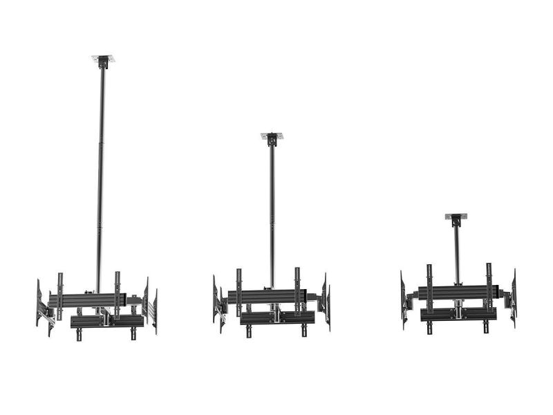 Monoprice Commercial Series Quad Sided Ceiling Tv Mount Bracket, For Led Displays 32In To 65In, Max Weight 66 Lbs. Per Screen, Vesa Pattern Up To 600X400