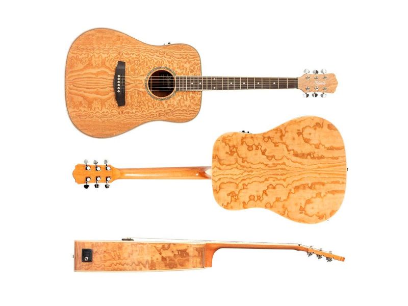 Idyllwild Quilted Ash Acoustic Steel String Guitar With Fishman Pickup Tuner And Gig Bag