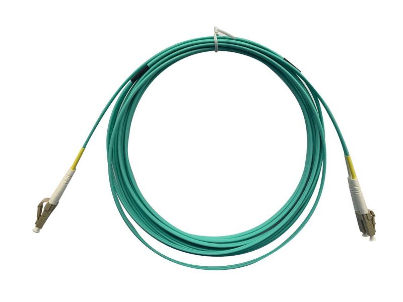 Monoprice Om4 Fiber Optic Cable - Lc/Lc, Ul, 50/125 Type, Multi-Mode, 10Gb, Ofnr, Aqua, 5M, Corning