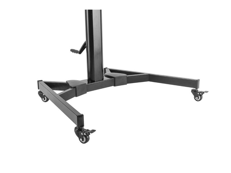 Monoprice Commercial Series Premium Adjustable Rollingtilt Tv Wall Mount Bracket Stand Cart With Media Shelf, For Tvs 37In To 70In, Max Weight 110Lbs, Rotating, Height Adjustable W/ Vesa Up To 600X400