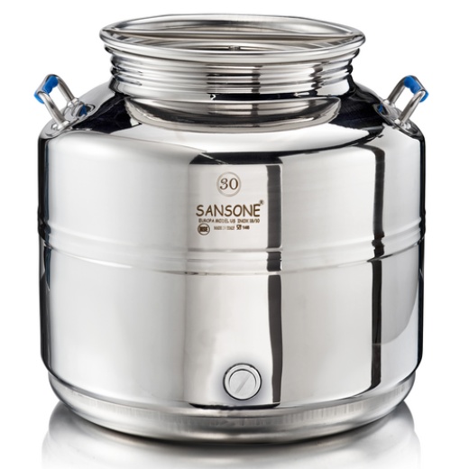 Sansone Fusti Tank | Stainless Steel Water Dispenser | 6.6 Gallon | 25l
