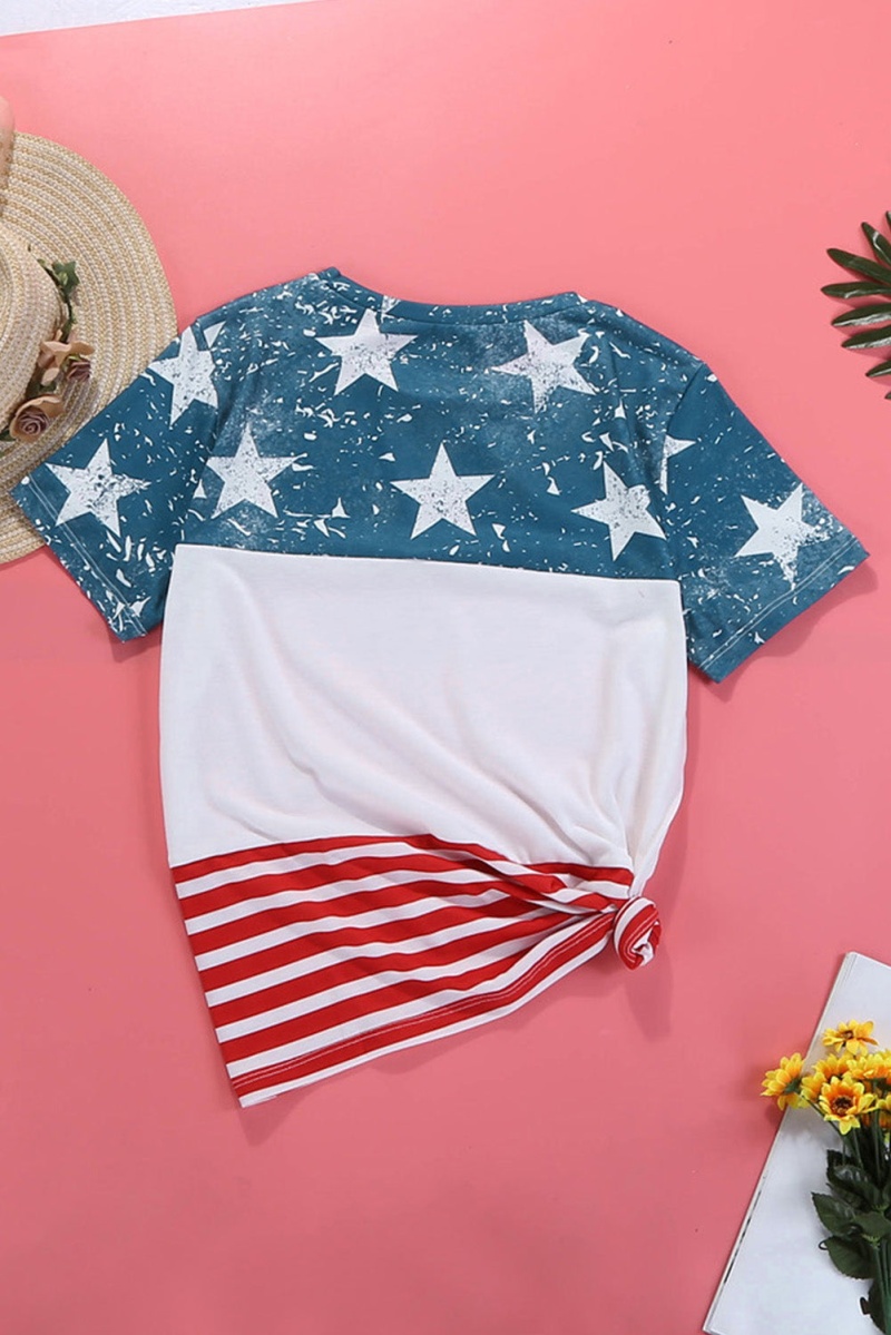 Women The Us Stars And Stripes Inspired Short Sleeve Tee