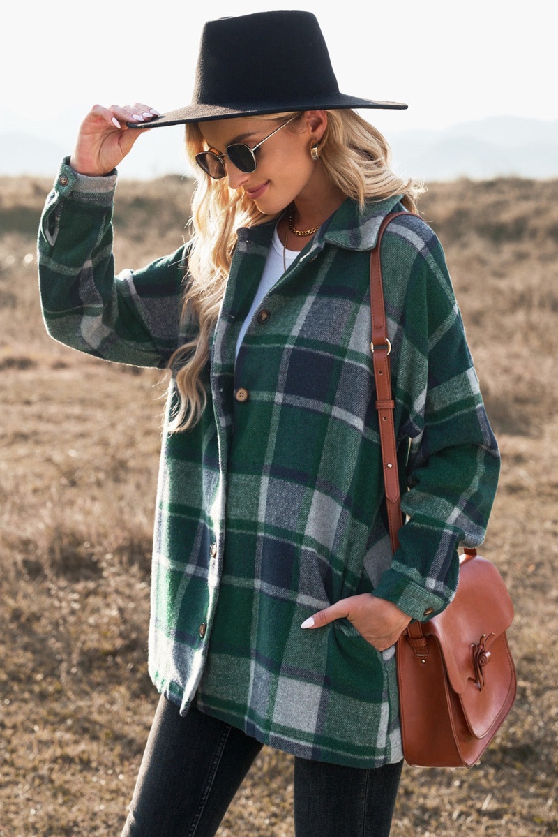 Red Plaid Shirt Jacket
