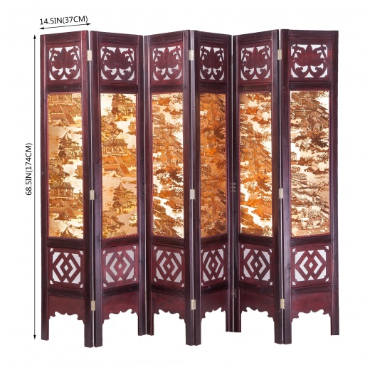 Elegant Six Panels Screen Room Divider