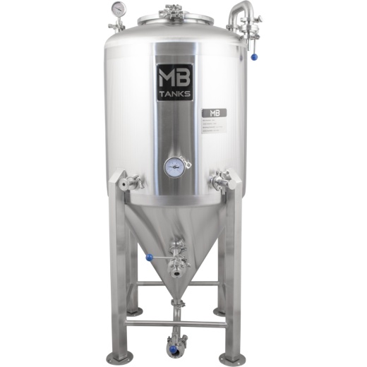 Mb® 2 Bbl Conical Unitank Fermenter | Single Shell | T.C. Sanitary Ports | All Fittings Included | Carbonation Stone | Passivated Ready To Use | American Engineered | Ships From Usa