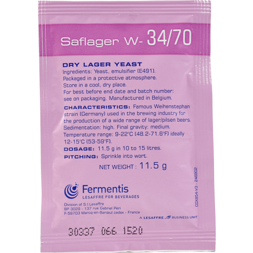 Fermentis Saflager W-34/70 Bohemian Lager Yeast - Unlock Exceptional Beer Brewing