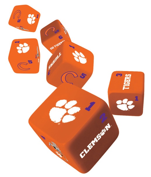 Ncaa Clemson Tigers 6 Piece D6 Gaming Dice Set