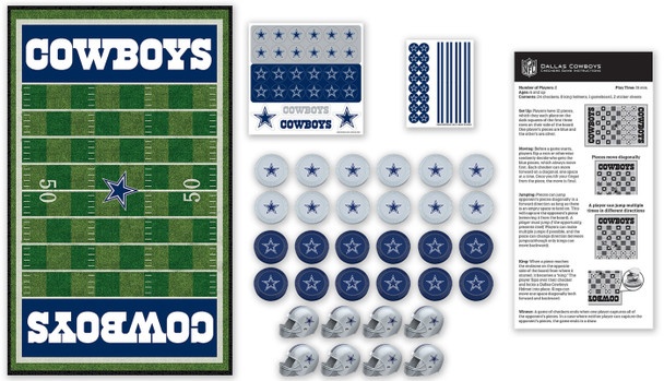 Masterpieces Board Games For Kids & Adults - Nfl Dallas Cowboys Checkers