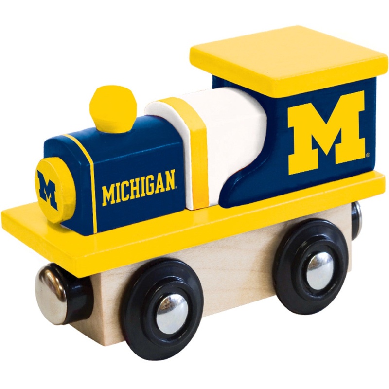 Michigan Wolverines NCAA Wood Train Engine