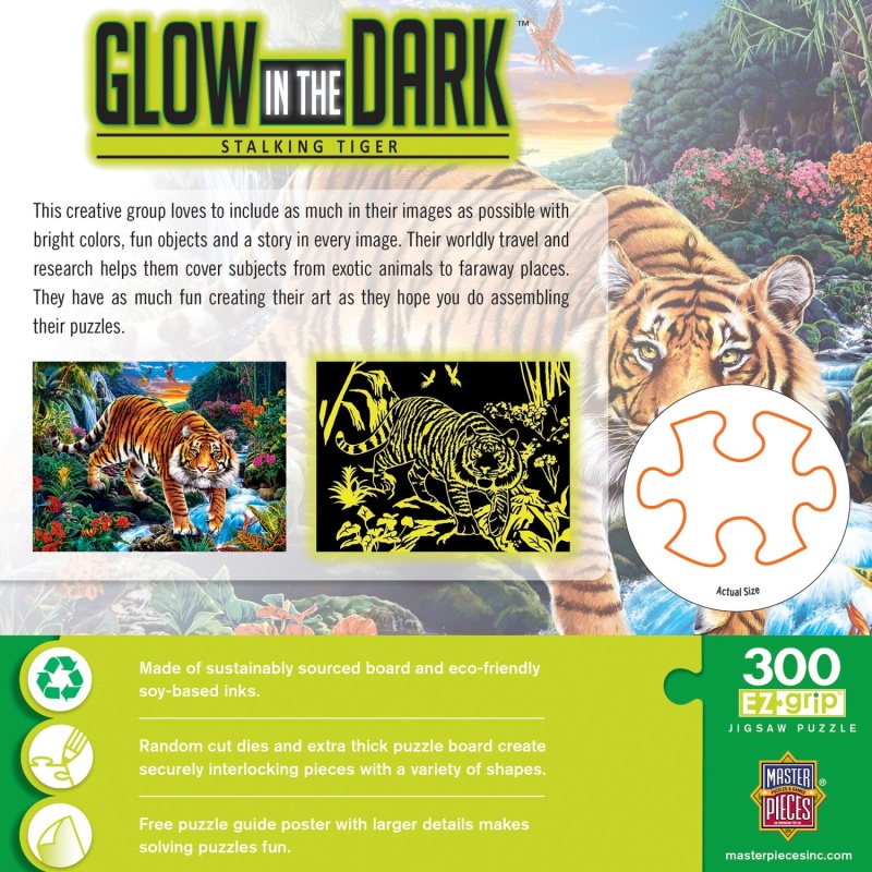 Glow In The Dark - Stalking Tiger 300 Piece Ez Grip Jigsaw Puzzle