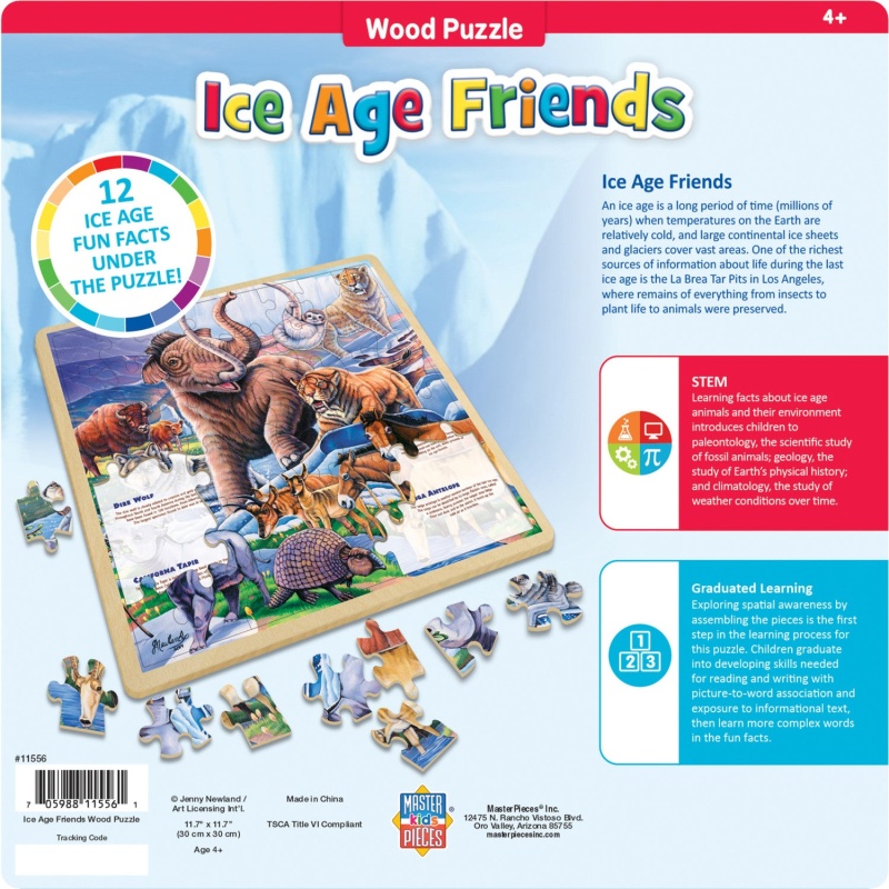 Wood Fun Facts - Ice Age Friends 48 Piece Wood Jigsaw Puzzle