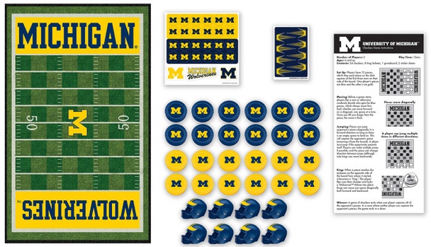 Michigan Wolverines Checkers Ncaa Board Game