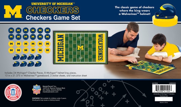 Michigan Wolverines Checkers Ncaa Board Game