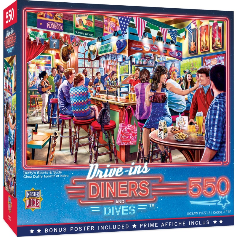 Drive-Ins, Diners & Dives - Duffy's Sports & Suds 550 Piece Jigsaw Puzzle