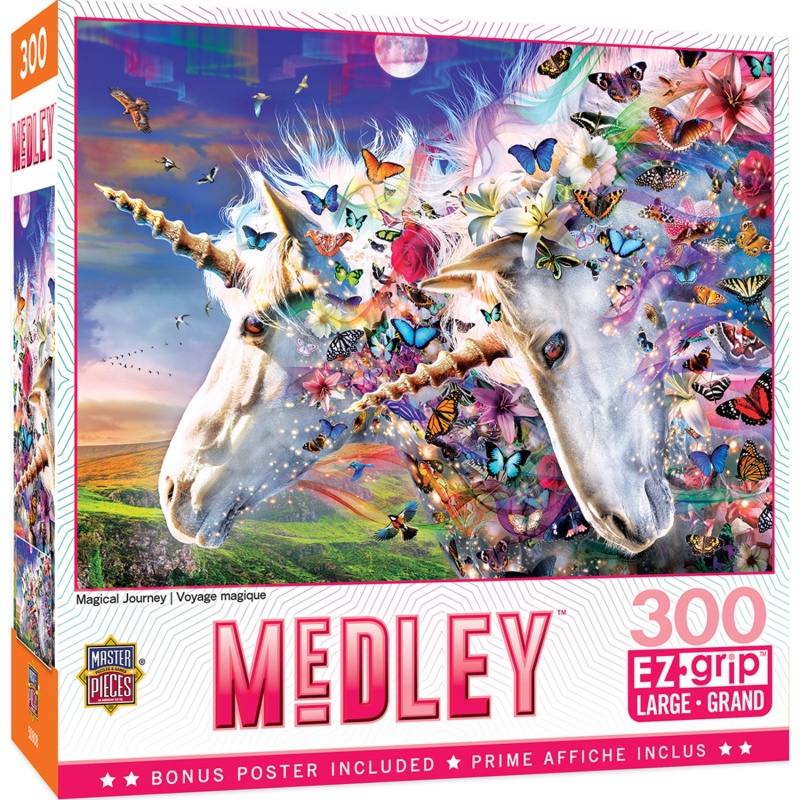 Medley - Unicorns & Butterflies 300 Piece Ez Grip Jigsaw Puzzle