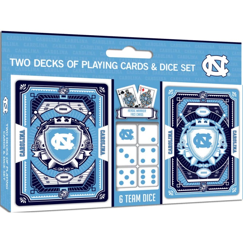 Unc Tar Heels - 2-Pack Playing Cards & Dice Set