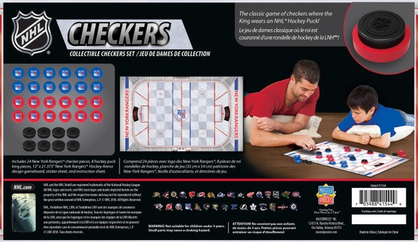 New York Rangers Nhl Checkers Board Game
